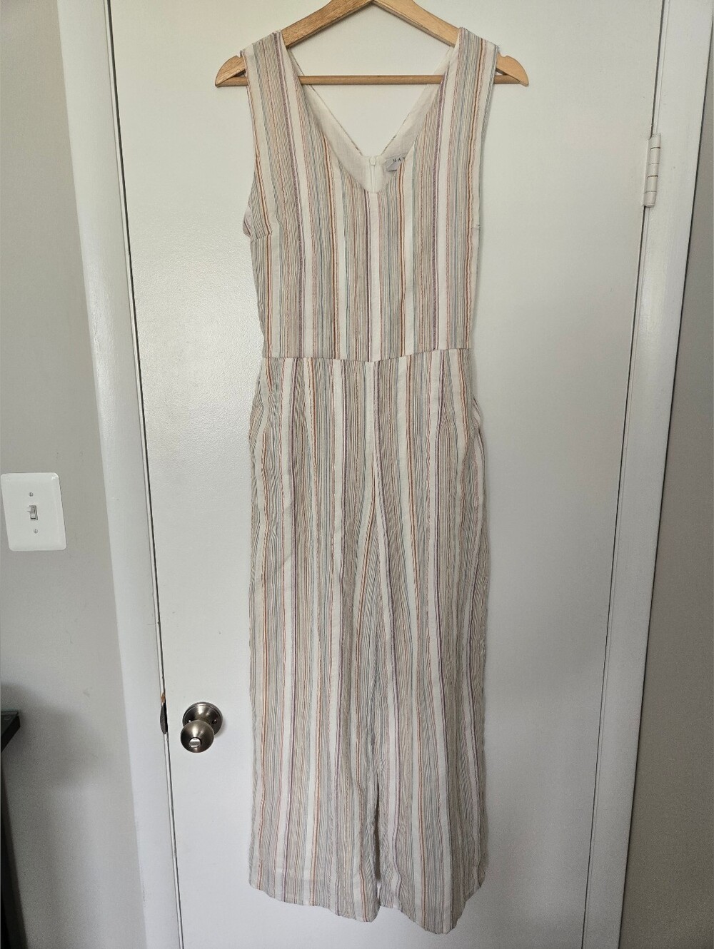 Baltic Born Hayden 100% Cotton Sleeveless Jumpsuit Tie Waist Size Medium